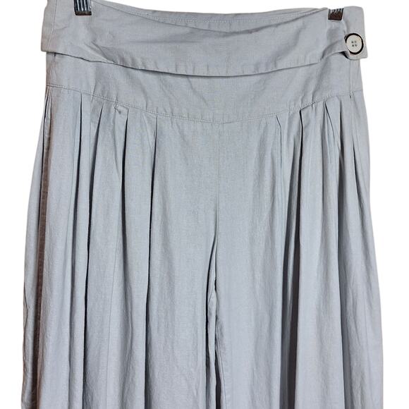 La Chocolê Brazil womens ultra wide leg high rise trousers beige gray lined - Picture 4 of 6